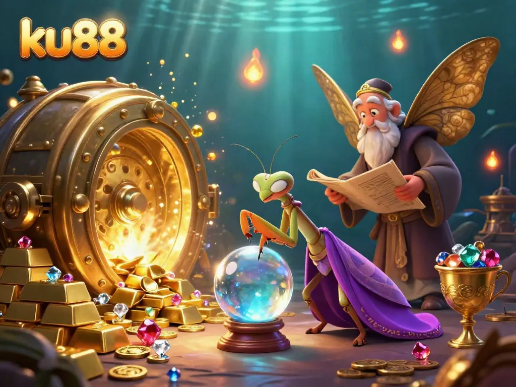Engage with ku88's thrilling casino dynamics featuring magical characters in a vibrant scene.