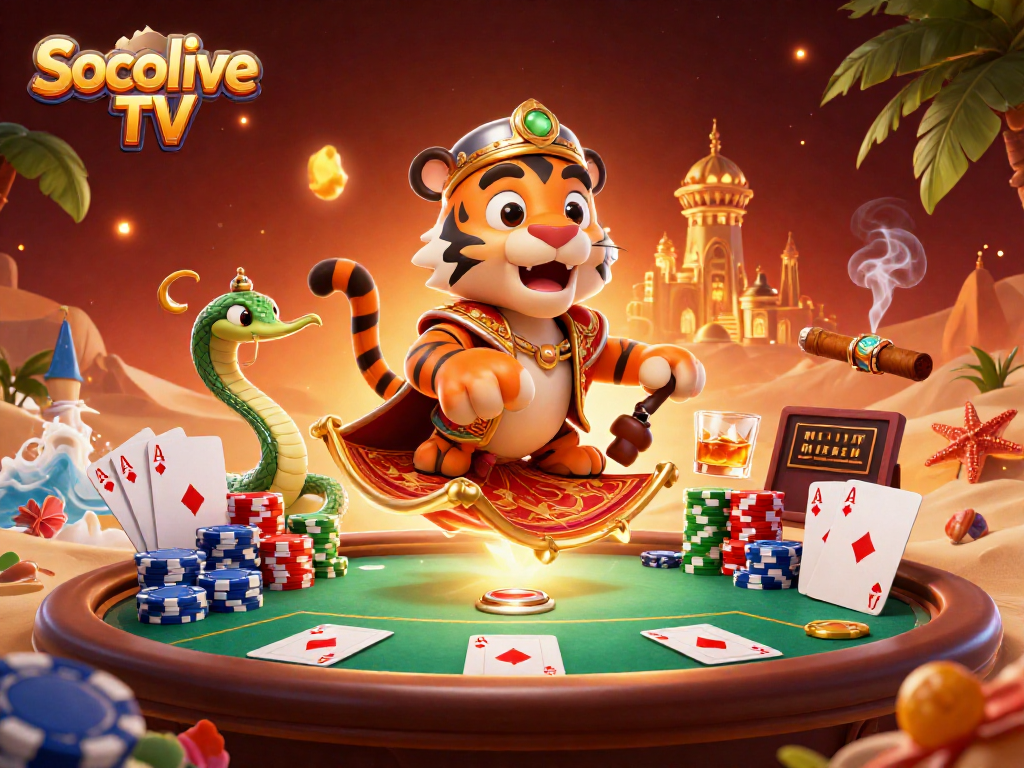 Socolive TV: Experience the magic of lively casino action with the sultan and genie's games.