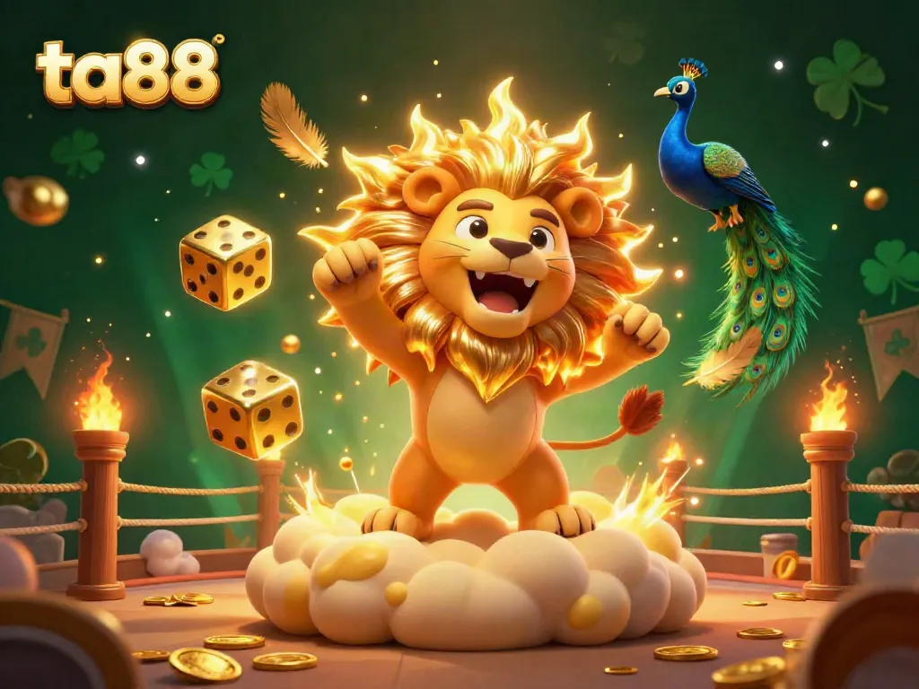 Experience the thrilling cockfighting action at ta88 with impressive visuals and golden elements.