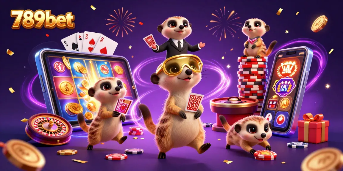 Trải nghiệm hấp dẫn tại 789bet với đội hình meerkat điều hành sòng bạc đầy màu sắc.