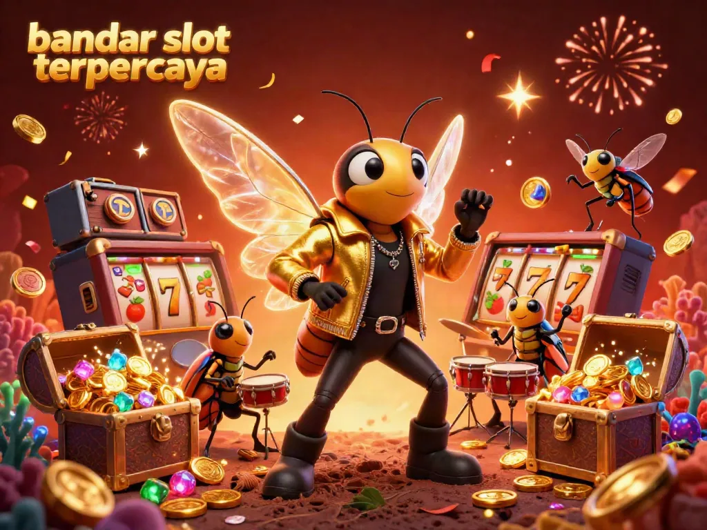 Menghadirkan bandar slot terpercaya, cicada rockstar beraksi dalam atmosfer kasino penuh keceriaan dengan simbol slot.